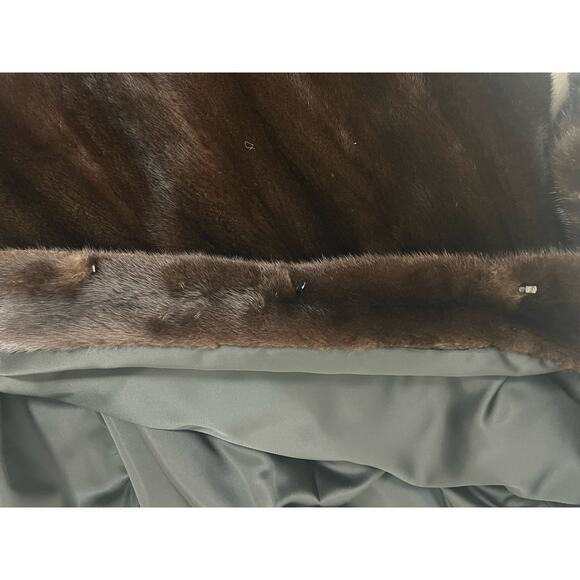 BIRGER CHRISTENSEN Worlds Finest Dark Ranch Mink Fur Mid Length Swing Coat Sz 12 - Picture 12 of 16